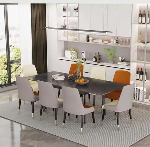 Uitschuifbare Eettafel 180 cm – Steen en Metaal Design, Huis en Inrichting, Tafels | Eettafels, Nieuw, Verzenden