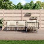 vidaXL 4-delige Loungeset met kussens poly rattan, Tuin en Terras, Tuinsets en Loungesets, Verzenden, Nieuw, Rotan, Loungeset