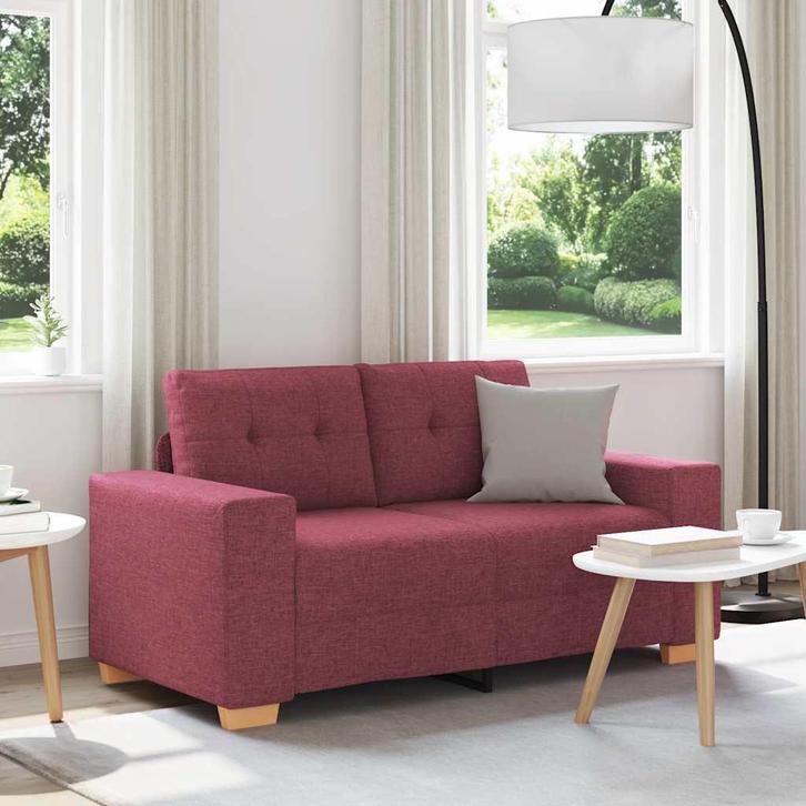 vidaXL Loveseat Bank Wijnrood 120 cm Stof, Huis en Inrichting, Banken | Bankstellen, Nieuw, Stof, Verzenden