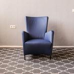 2x Montis Windy Fauteuil Kobaltblauw Leer - Zwart, Huis en Inrichting, Ophalen, 75 tot 100 cm, Zo goed als nieuw, Leer