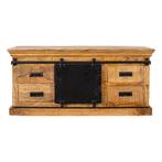 Tv-meubel Mangohout Milan 120 cm, Huis en Inrichting, Kasten | Televisiemeubels, 100 tot 150 cm, Verzenden, Nieuw, Minder dan 100 cm