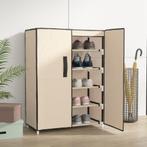 vidaXL Schoenenkast 60x28x90 cm stof crèmekleurig, Verzenden, Nieuw