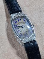 Tissot Witgoud Platinum Diamanten Art-Deco, Goud, Gebruikt, Polshorloge, Leer