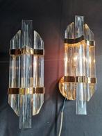 Wandlamp (2) - Kristal, Metaal - Stijl Paolo Venini, Nieuw