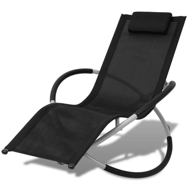 Ligbed Tuin/Balkon - Zwart/Grijs - Retourdeal (tuin ligbed), Tuin en Terras, Ligbedden, Inklapbaar, Nieuw, Metaal, Ophalen of Verzenden