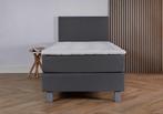ACTIE! 1-Persoons boxspring Pamplona 90 200 Antraciet, 90 cm, Eenpersoons, Verzenden, Nieuw