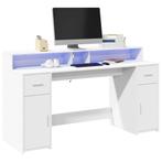 vidaXL Bureau met LED-verlichting 160x55x91 cm bewerkt hout, Verzenden, Nieuw