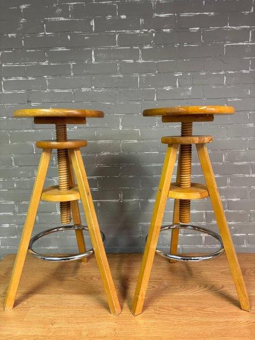 2 x Atelier Krukken - Kruk (2) - Hout, Metaal, Antiek en Kunst, Curiosa en Brocante