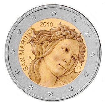 San Marino 2 Euro Botticelli 2010, Postzegels en Munten, Munten | Europa | Euromunten, Verzenden