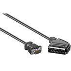 Scart (m) naar VGA (m) kabel / zwart - 2 meter, Audio, Tv en Foto, Overige Audio, Tv en Foto, Nieuw, Ophalen of Verzenden