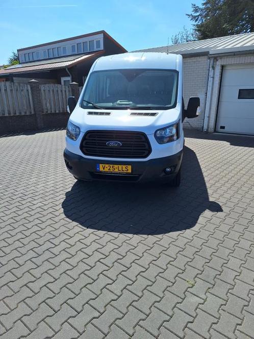 Ford Transit 350 2.0 TD L3 H2 Dubbel Cabine, Auto's, Bestelauto's, Dealer onderhouden, Lease, Grijs, Handgeschakeld, Wit, Ford
