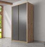 Kledingkast - Grijs - Eiken - 90x53x197 - Garderobekast, Huis en Inrichting, Kasten | Vitrinekasten, Verzenden, Nieuw, 50 tot 100 cm