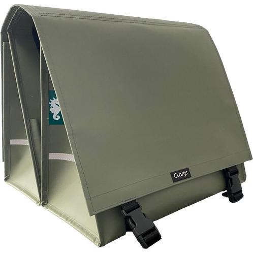 Clarijs Dubbele Fietstas XL PVC 46L matt olijf, Fietsen en Brommers, Fietsaccessoires | Fietstassen, Nieuw, Verzenden