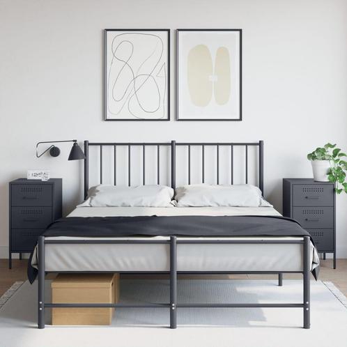 vidaXL Nachtkastjes 2 st 36x39x68 cm staal antracietkleurig, Huis en Inrichting, Slaapkamer | Nachtkastjes, Nieuw, Metaal of Aluminium