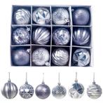 Kerstballen 12 stuks 6 cm Grijs-Zilver, Diversen, Kerst, Ophalen of Verzenden, Nieuw