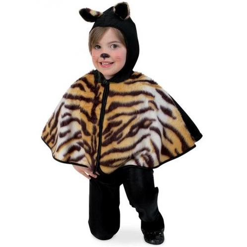 Peuter verkleed poncho tijger met capuchon - Dierenpakken, Kinderen en Baby's, Carnavalskleding en Verkleedspullen, Ophalen of Verzenden