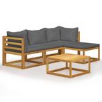 vidaXL 5-delige Loungeset met kussens massief acaciahout, Tuin en Terras, Verzenden, Nieuw, Hout, Loungeset