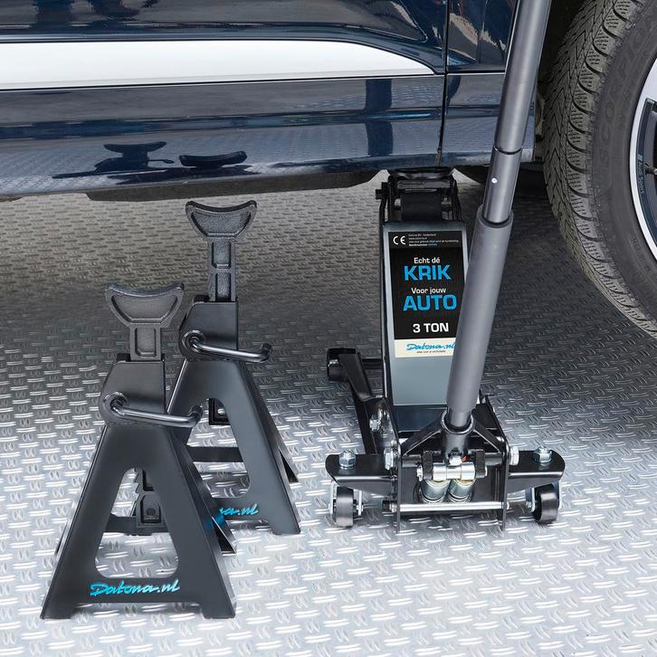 Datona Autokrik laag model 3 ton + assteunen 3 ton - Datona, Auto diversen, Krikken, Nieuw, Ophalen of Verzenden