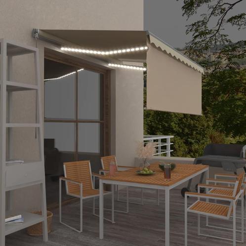 vidaXL Luifel handmatig uittrekbaar met rolgordijn LED 3x2,5, Tuin en Terras, Zonneschermen, Nieuw, Verzenden