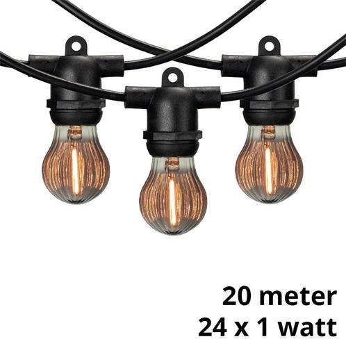 Lybardo lichtsnoer buiten 20 meter incl. 24 smoke LED pumkin, Tuin en Terras, Buitenverlichting, Wandlamp, Nieuw, Minder dan 50 watt