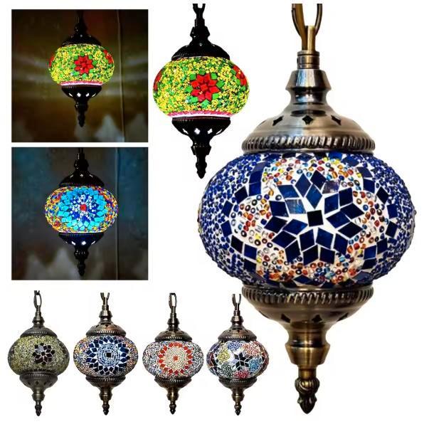Turkse Marokkaanse Mozaïek Hanglamp – Glazen Bol Design, Huis en Inrichting, Lampen | Hanglampen, Nieuw, Verzenden