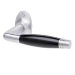 Deurklink - Deco mat nikkel, ovaal rozet, Ophalen of Verzenden, Nieuw, Koper of Messing, Klink of Kruk