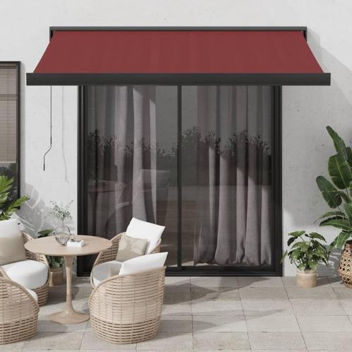 vidaXL Luifel handmatig uittrekbaar 350x250 cm bordeauxrood, Tuin en Terras, Zonneschermen, Nieuw, Verzenden