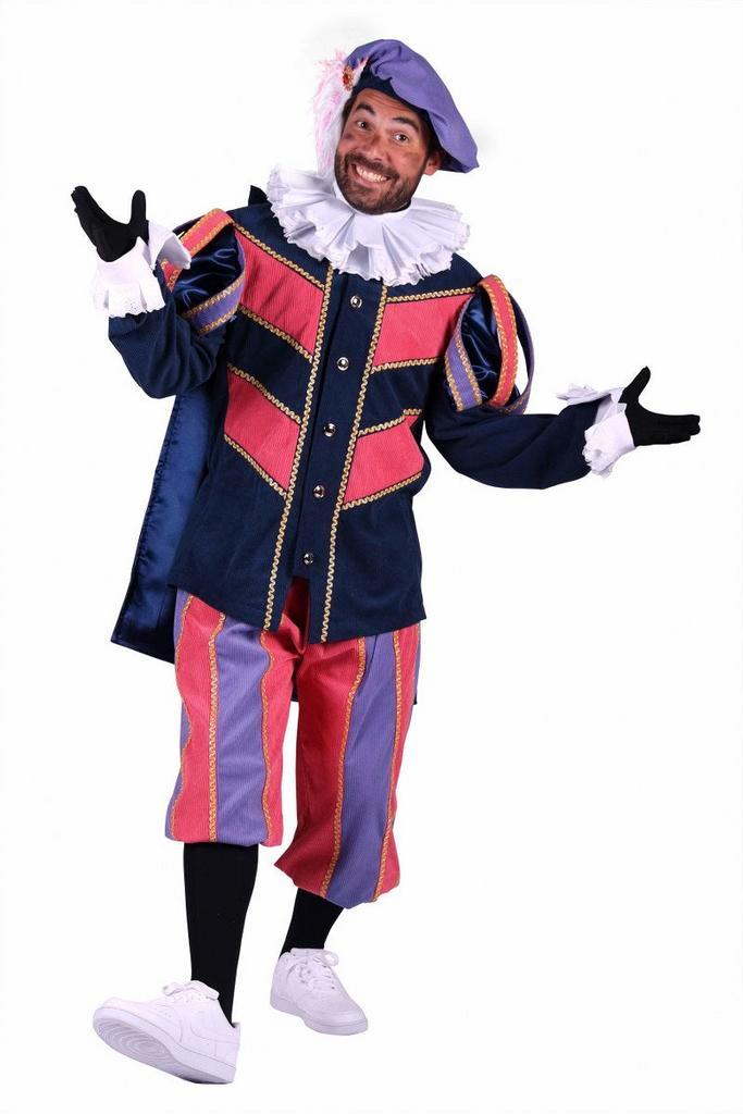 Pietenpak Pamplona Rib Blauw-Paars-Roze - S, Diversen, Sinterklaas, Verzenden