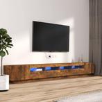 vidaXL 3-delige Tv-meubelset met LED bewerkt hout gerookt, Huis en Inrichting, Kasten | Televisiemeubels, Nieuw, Verzenden