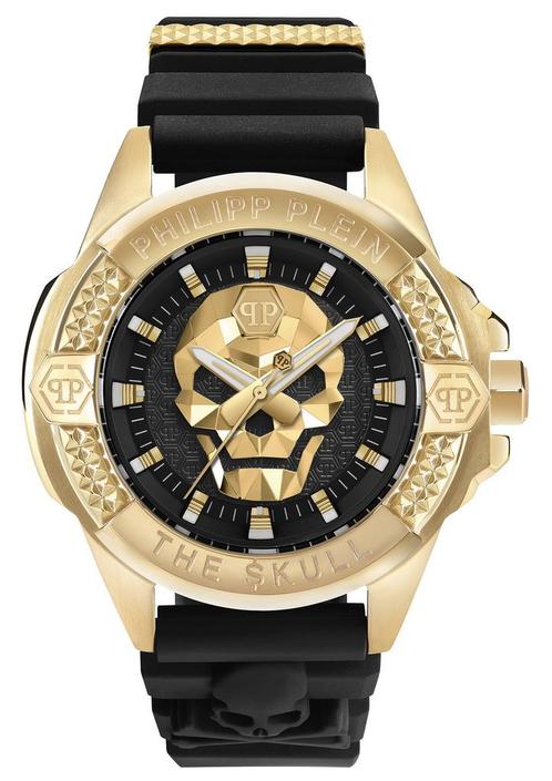 Philipp Plein PWAAA0221 The Skull horloge 44 mm, Sieraden, Tassen en Uiterlijk, Horloges | Heren, Kunststof, Nieuw, Staal, Overige merken