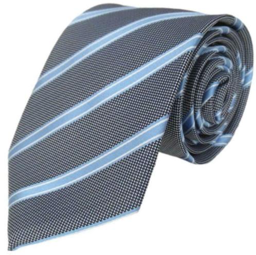 Grijze stropdas met lichtblauwe strepen, Kleding | Heren, Stropdassen, Met patroon, Grijs, Nieuw, Verzenden
