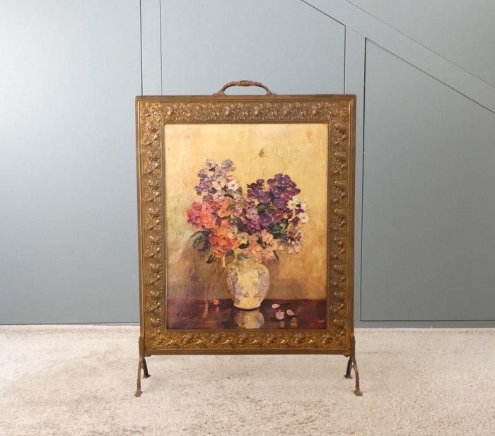 Openhaard accessoire - Haardscherm, Vonkenvanger - Messing,, Antiek en Kunst, Curiosa en Brocante