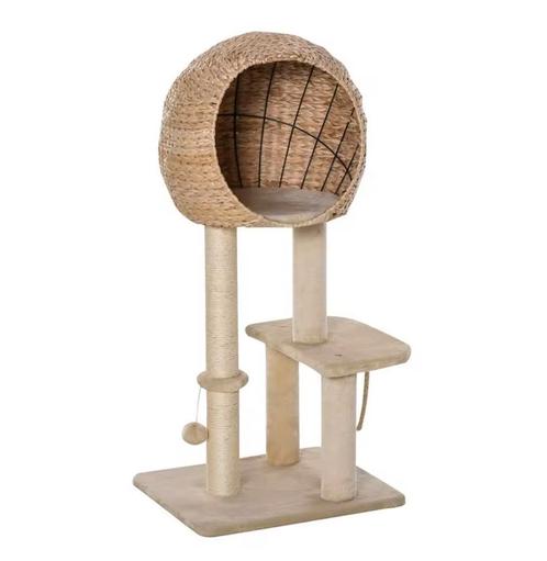 Kattenmeubel met Groot Bolhuis – Krabboom met Sisalpalen, Dieren en Toebehoren, Krabmeubelen, Krabpaal, Nieuw, Verzenden