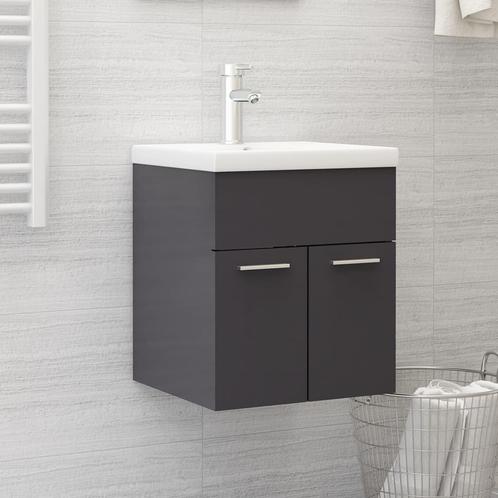 vidaXL Wastafelkast 41x38,5x46 cm bewerkt hout hoogglans, Huis en Inrichting, Badkamer | Badkamermeubels, Nieuw, Minder dan 100 cm