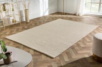 Design Vloerkleed WOL 240x160cm lichtbeige gemaakt van wol - beschikbaar voor biedingen
