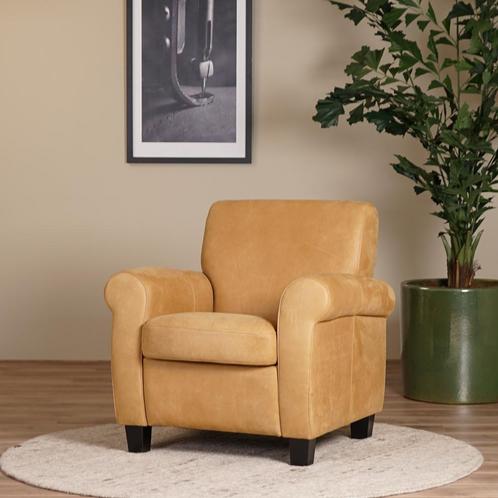 Direct meenemen | Cognac leren fauteuil | cognac leer | NIEU, Huis en Inrichting, Fauteuils, 75 tot 100 cm, 75 tot 100 cm, Nieuw