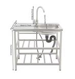 Utility Spoelbak van RVS met Onderrek voor Werkruimte, Verzenden, Nieuw