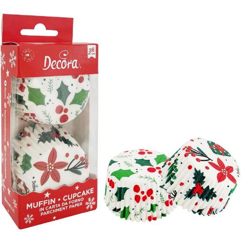 Cupcake Cups Kerst Best Wishes Ø50x32(h)mm 36 stuks, Hobby en Vrije tijd, Taarten en Cupcakes maken, Nieuw, Verzenden