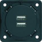 Integro USB Oplaadcontactdoos 230V 3A Antraciet Mat -, Verzenden, Nieuw, Overige typen