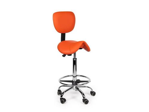 Zadelkruk Rugleuning Oranje - Hoog + Voetsteun, Huis en Inrichting, Krukjes