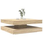 vidaXL Salontafel 360 graden draaibaar 90x90x34,5 cm sonoma, Verzenden, Nieuw, Overige houtsoorten, 50 tot 100 cm