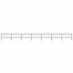 vidaXL Tuinhek met speerpunt staal 1248x150 cm zwart, Verzenden, Nieuw, IJzer, Minder dan 1 meter