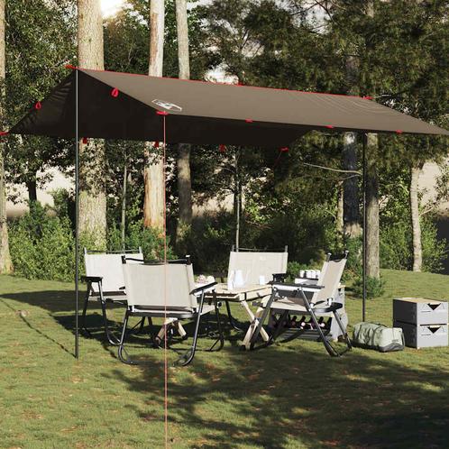 vidaXL Kampeerluifel waterdicht 406x306 cm bruin, Caravans en Kamperen, Tenten, Nieuw, tot en met 2, Verzenden