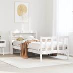 vidaXL Bedframe zonder matras massief grenenhout wit 75x190, Eenpersoons, Verzenden, Wit, Nieuw