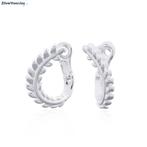 Zilveren curly leafy steker clip oorbellen, Sieraden, Tassen en Uiterlijk, Oorbellen, Verzenden, Nieuw, Zilver