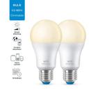 2 stuks WiZ Slimme LED Verlichting E27 8W 806lm 2700K Mat..., Ophalen of Verzenden, Nieuw