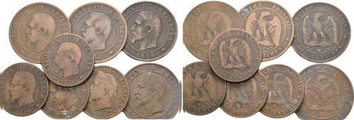 Lot 8 munten Frankreich: Napoleon Iii, 1852-1870:, Postzegels en Munten, Munten | Europa | Niet-Euromunten, Verzenden