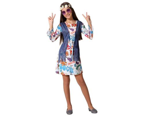 Flower Power Jurkje Kind Rohini, Kleding | Dames, Carnavalskleding en Feestkleding, Nieuw, Ophalen of Verzenden