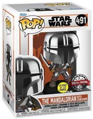 Funko Pop! - Star Wars The Mandalorian with Darksaber #491 |, Verzamelen, Poppetjes en Figuurtjes, Nieuw, Verzenden