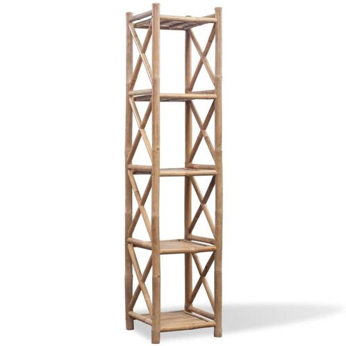 vidaXL Rek 5-laags vierkant bamboe, Huis en Inrichting, Kasten | Boekenkasten, 25 tot 50 cm, Nieuw, Overige houtsoorten, 150 tot 200 cm